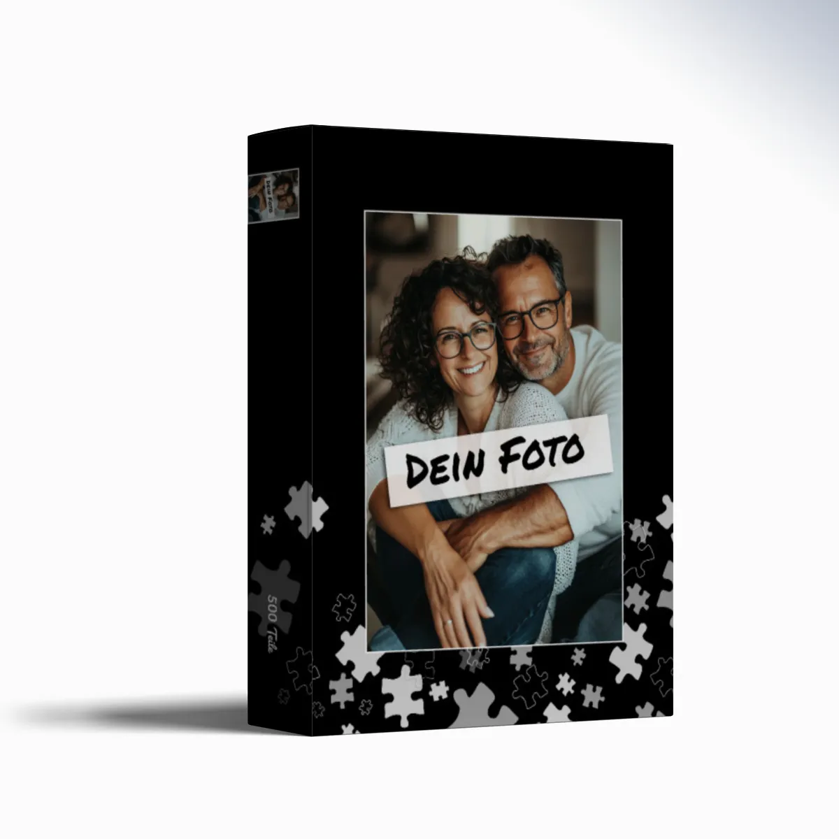 Fotopuzzle mit eigenem Bild - Puzzle selbst gestalten 1000 Teile Quer - Schachtel Puzzleteile schwarz - mit Foto personalisiert - Geschenk Geburtstag