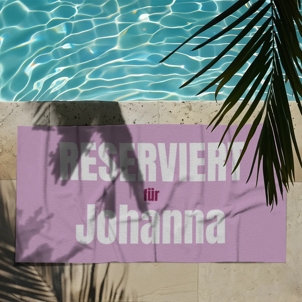 Handtuch "Reserviert für" mit Namen personalisierbar - personalisiertes Namenshandtuch - witziges Handtuch mit Namen und Spruch - Reserviert rosa