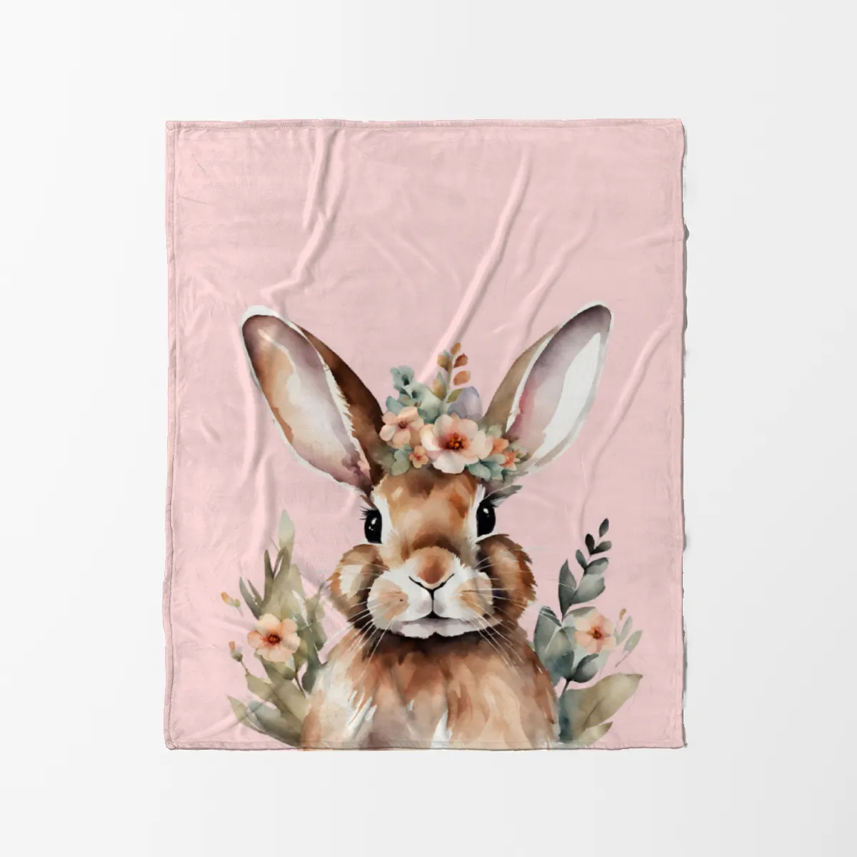 Wohndecke Hase mit Blümchen