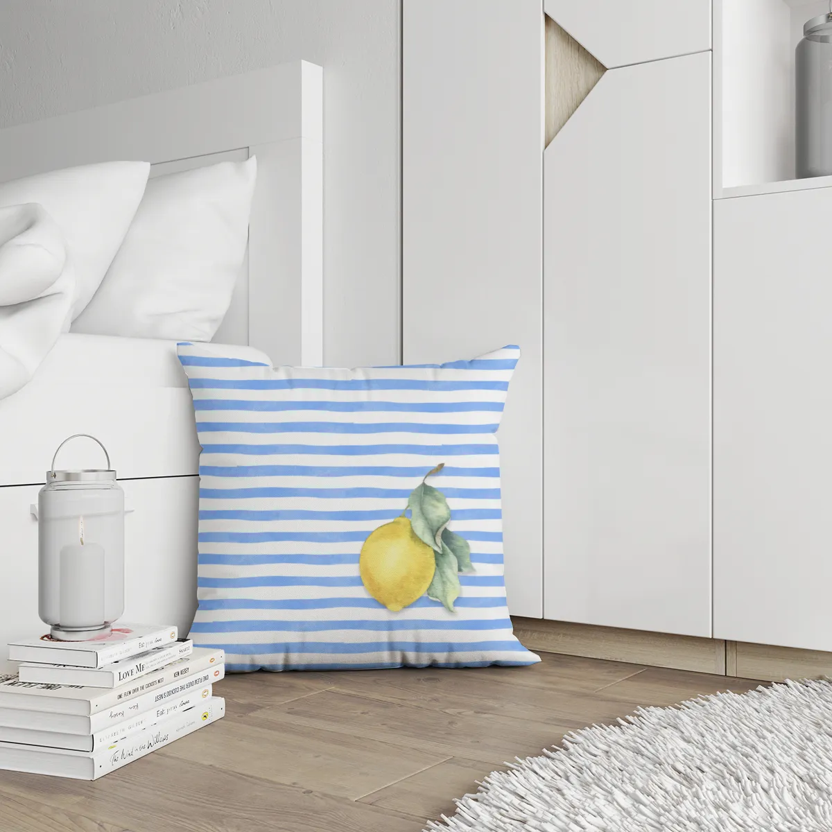 Samtkissenbezug Citrus Stripes