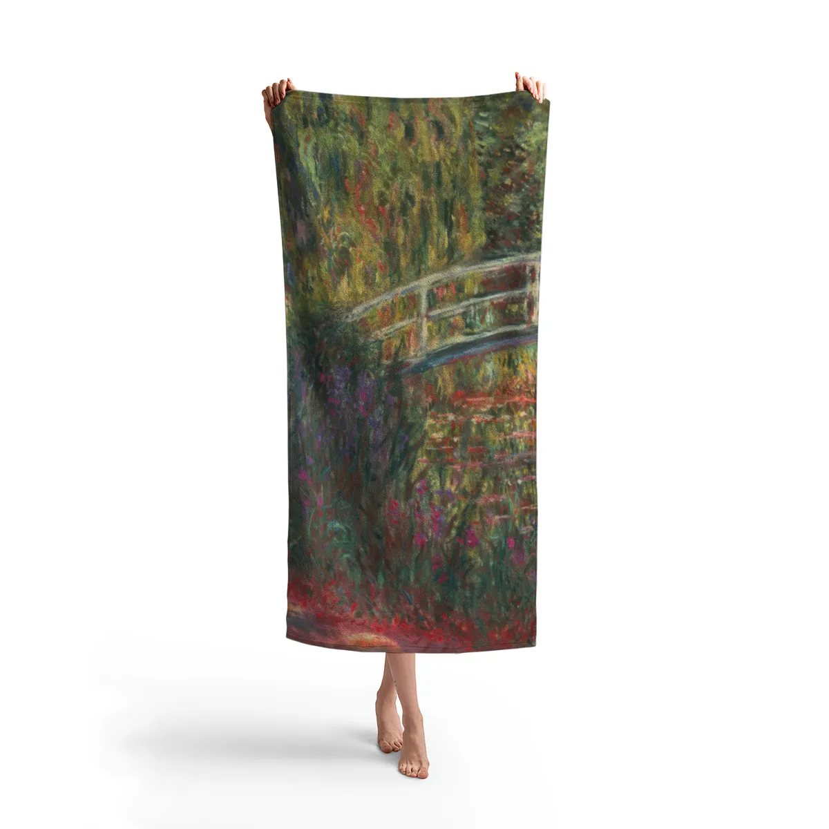 Handtuch Japanische Brücke im Garten von Giverny - Claude Monet
