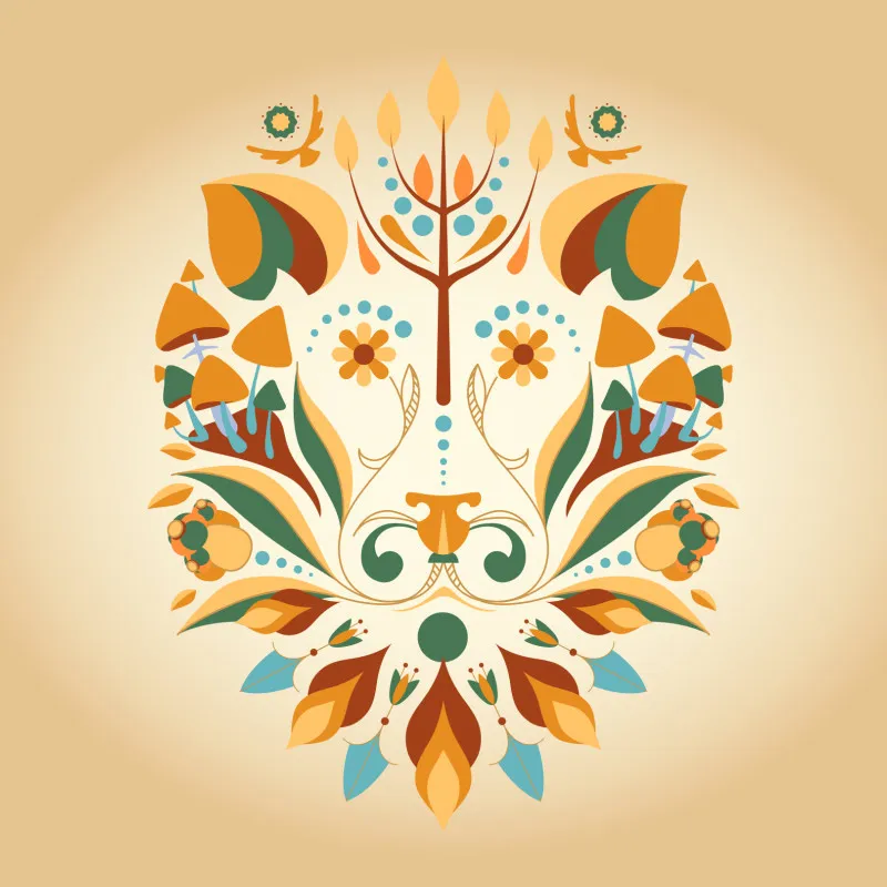 Samtkissen Zodiac Art – Löwe floral