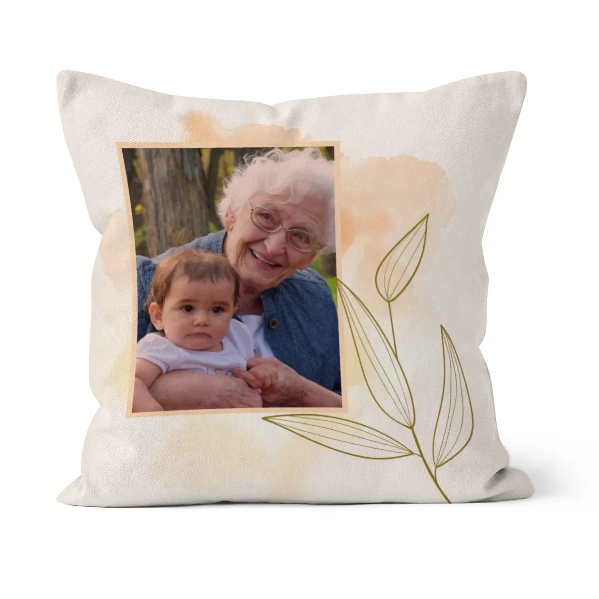 Personalisiertes Fotokissen - Vorderseite mit Foto personalisierbar - Samtkissenbezug Oma Substantiv - Geschenk Muttertag
