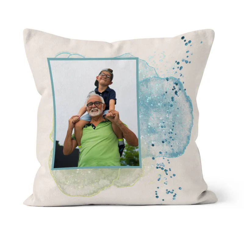Personalisiertes Fotokissen - Vorderseite mit Foto personalisierbar - Samtkissenbezug Opa Substantiv - Geschenk Geburtstag