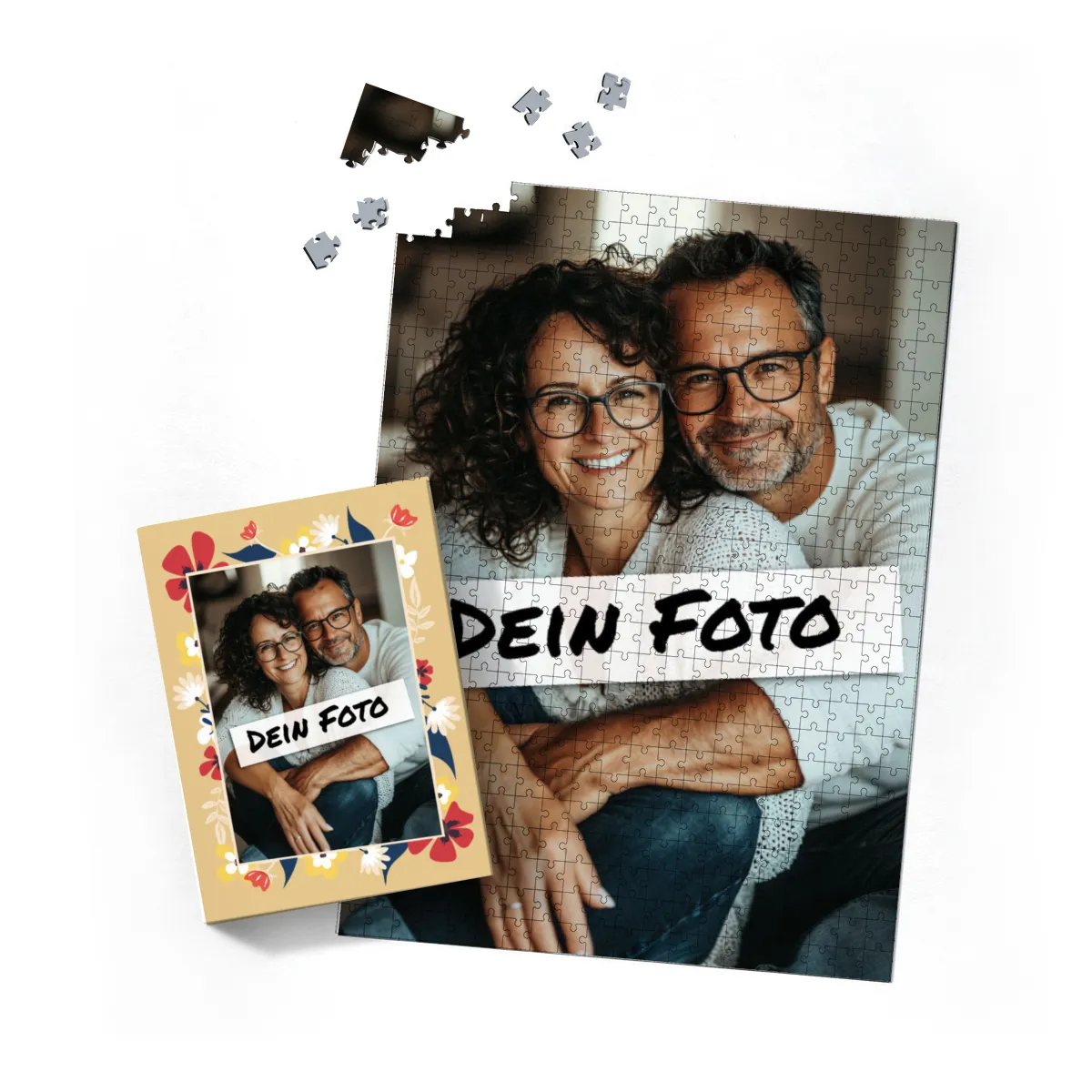 Fotopuzzle mit eigenem Bild - Puzzle selbst gestalten 2000 Teile Querformat - Schachtel Flowers - mit Foto personalisiert - Geschenk Geburtstag, Muttertag