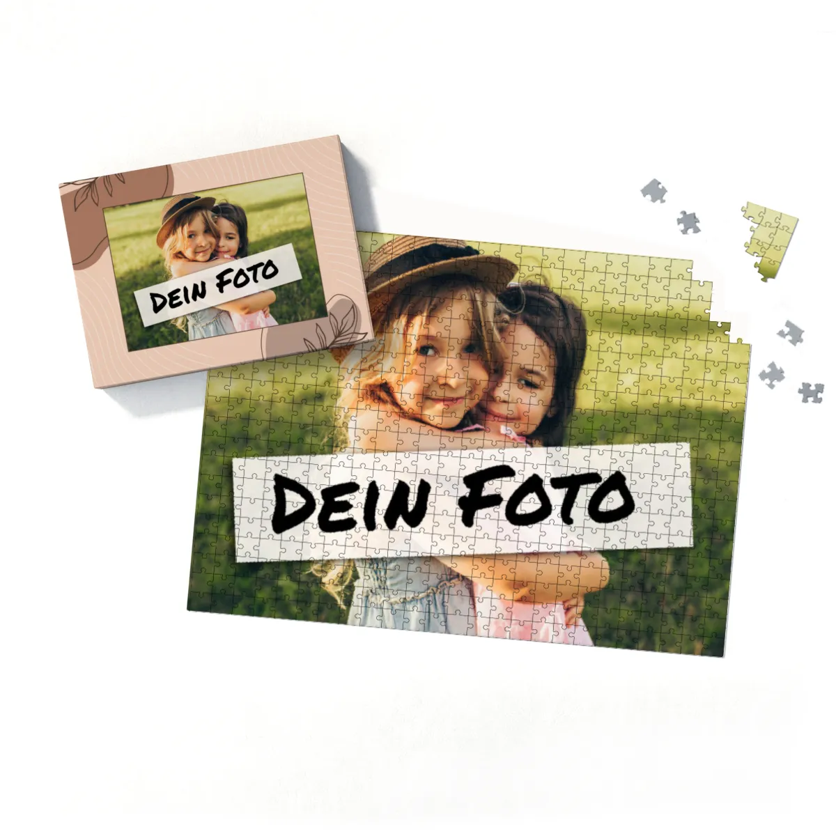 Fotopuzzle mit eigenem Bild - Fotopuzzle selbst gestalten 1000 Teile - Schachtel Herbstblätter - 1000 Teile Puzzle mit Foto - Geschenk Geburtstag Herbstblätter 1000 Teile Quer