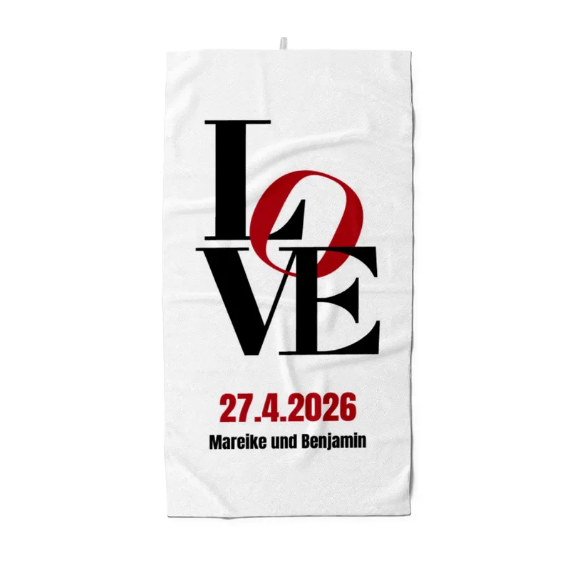 Love Typo - Duschtuch mit Wunschtext