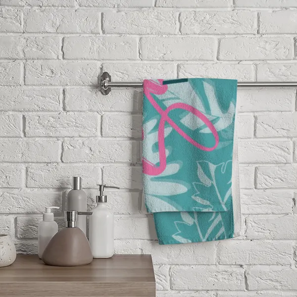 Badetuch Summer mit tropischen Blättern - mit Namen personalisierbar - personalisiertes Namensbadetuch - Strandtuch Sommer mit Namen - Summerleaves