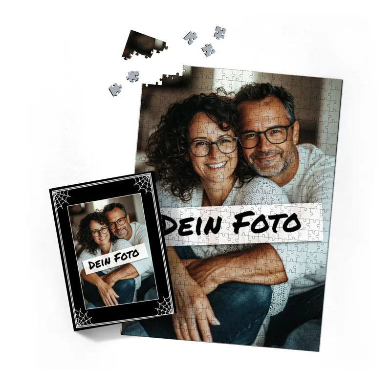 Fotopuzzle personalisiert 500 Teile Hoch Spinnennetz - Halloween