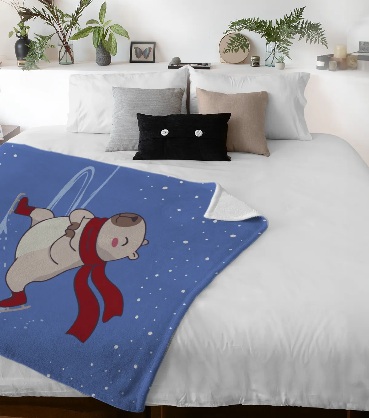 Wohndecke mit Namen personalisierbar, Kuscheldecke, niedliche Namensdecke mit Capybara, Geschenkidee Geburtstag Motiv Capy Wintermütze 140 x 200 cm