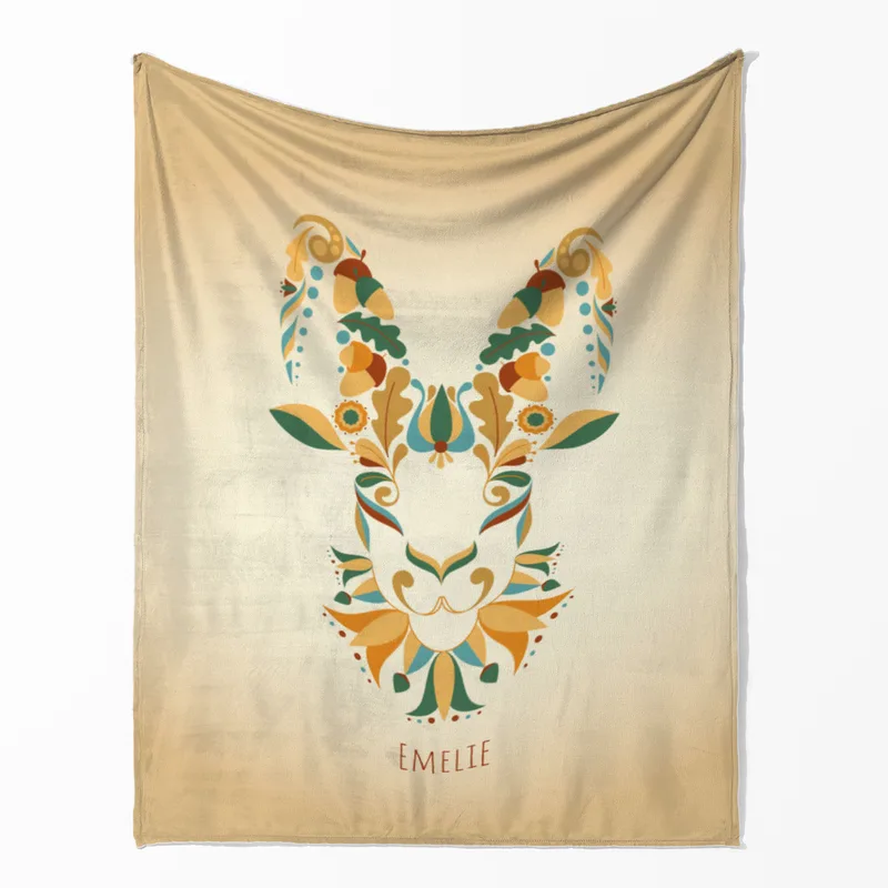 Sternzeichen Wohndecke Steinbock floral mit Namen personalisierbar