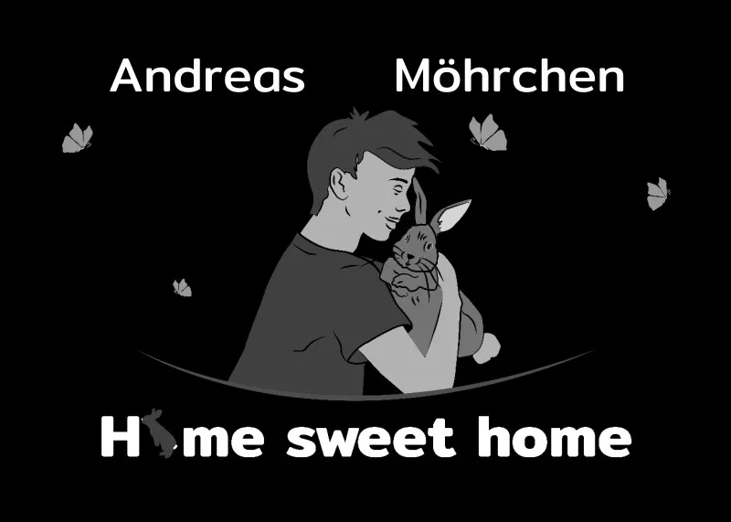Personalisierte Fußmatte Pärchen mit Hund und Katze schwarz 70 x 50 cm