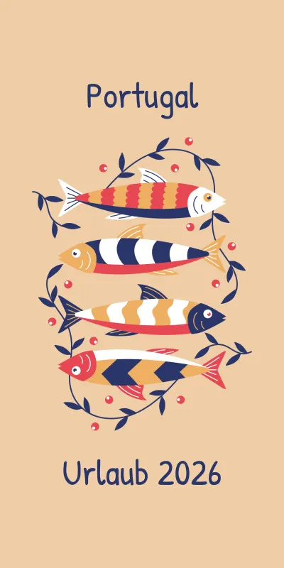 Badetuch mit Namen personalisierbar - personalisiertes Namens-Badetuch - Strandtuch mit Wunschtext - Sardinen floral