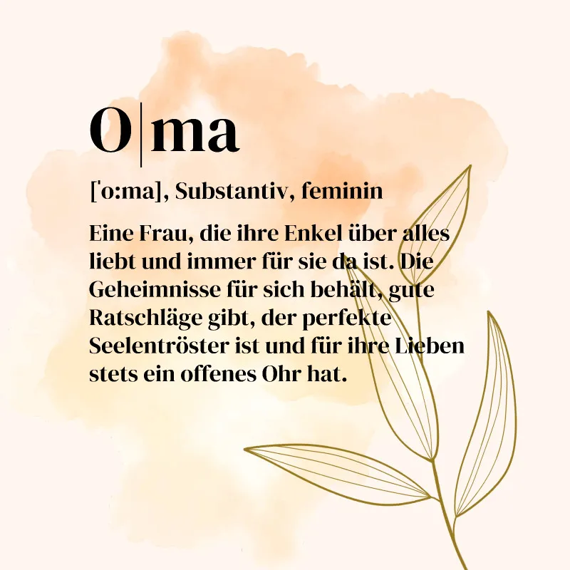 Personalisiertes Fotokissen - Vorderseite mit Foto personalisierbar - Samtkissenbezug Oma Substantiv - Geschenk Muttertag