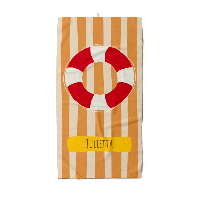 Badetuch Sommer - mit Namen personalisierbar - personalisiertes Namens-Badetuch - Strandtuch mit Wunschtext -