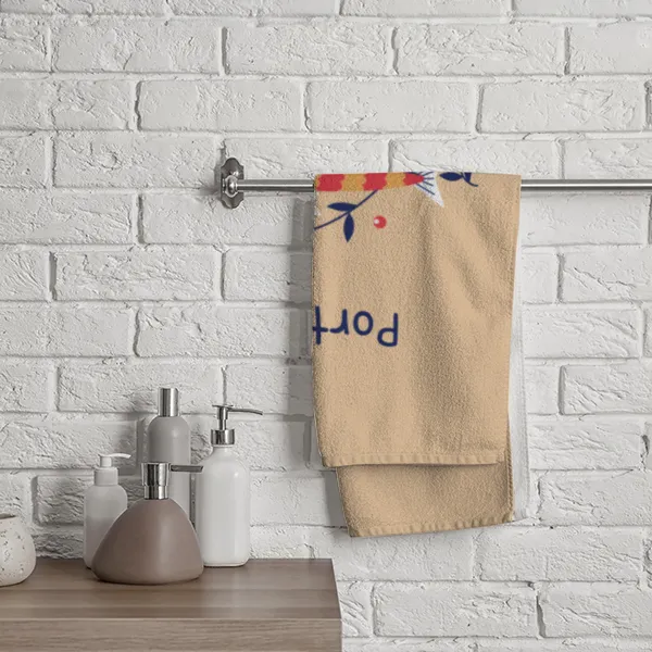 Badetuch mit Namen personalisierbar - personalisiertes Namens-Badetuch - Strandtuch mit Wunschtext - Sardinen floral