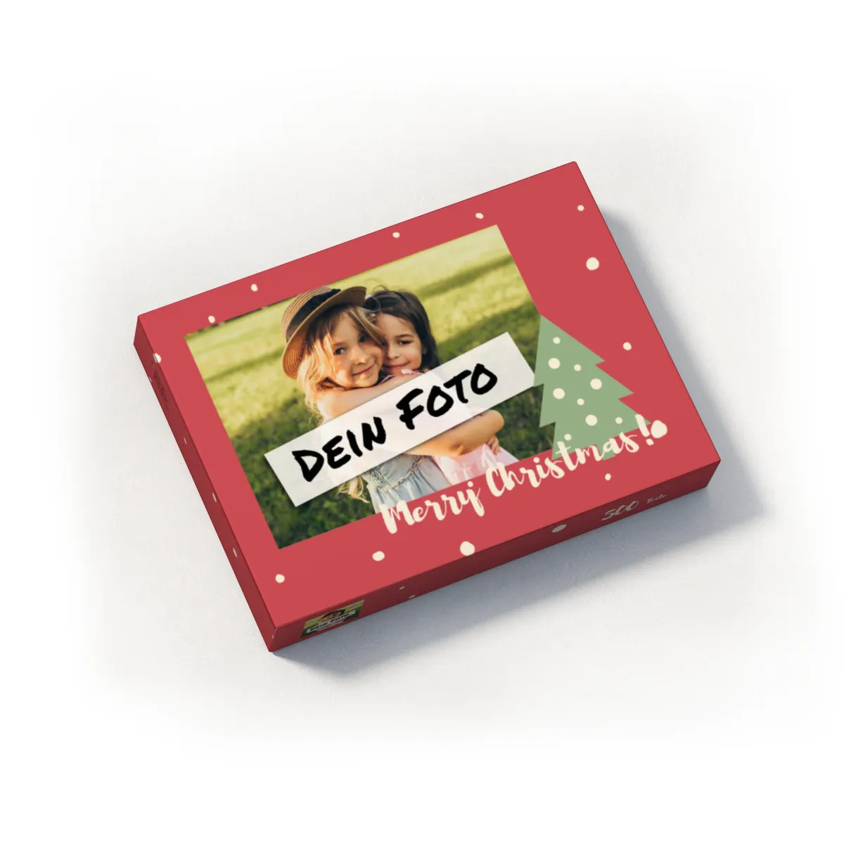 Fotopuzzle mit eigenem Bild - Fotopuzzle selbst gestalten 1000 Teile - Schachtel Merry Christmas - 1000 Teile Puzzle mit Foto - Geschenk Weihnachten MerryChristmas 1000 Teile Quer