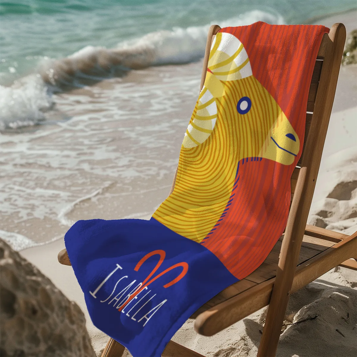 Strandtuch Sternzeichen Wassermann - mit Namen personalisierbar