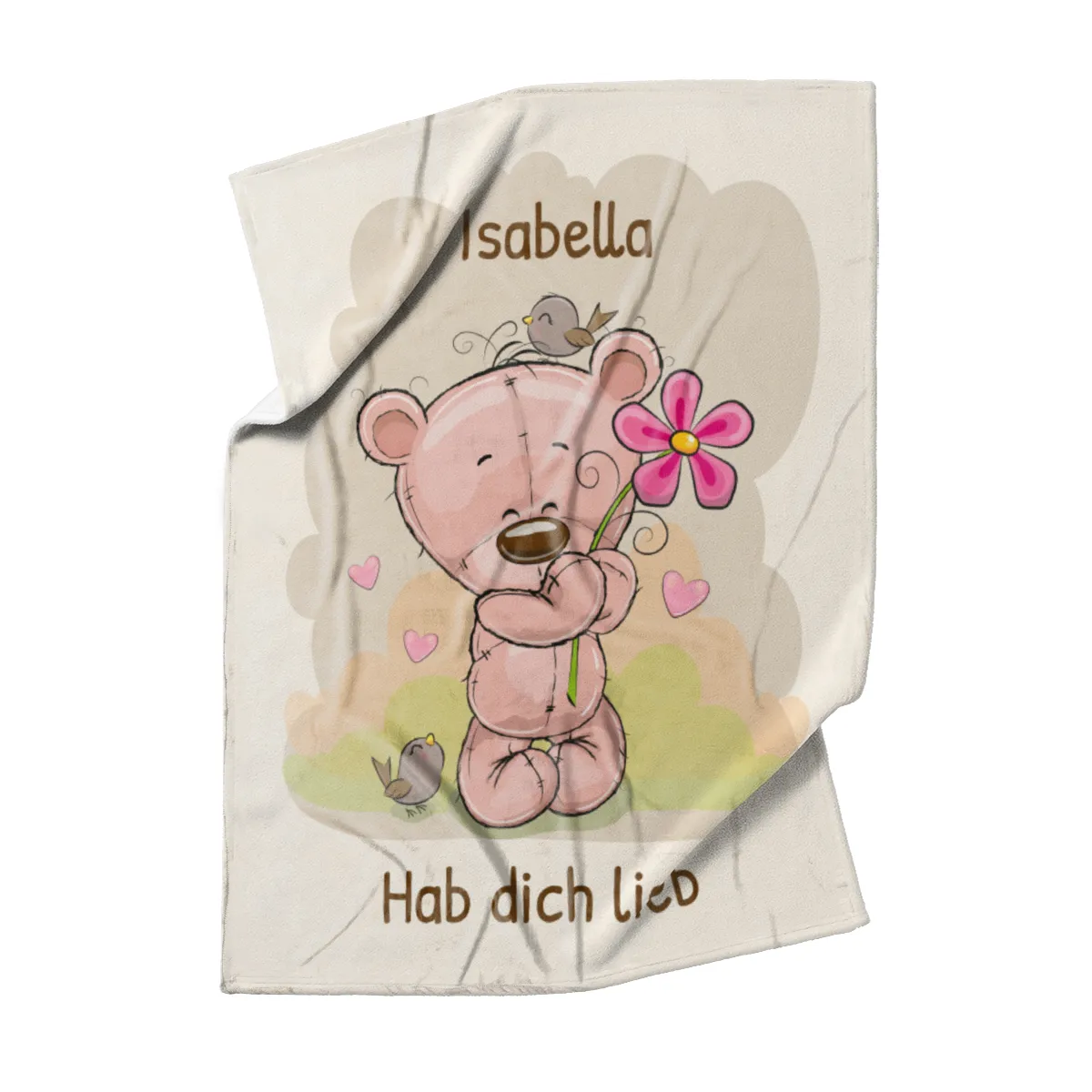 Babydecke Teddy mit Spatzen
