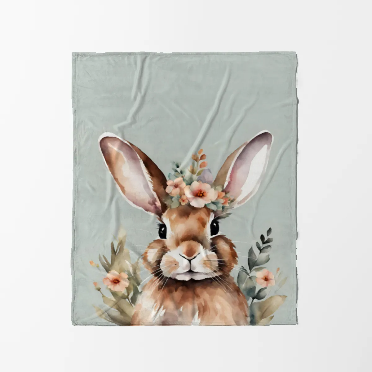 Wohndecke Hase mit Blümchen