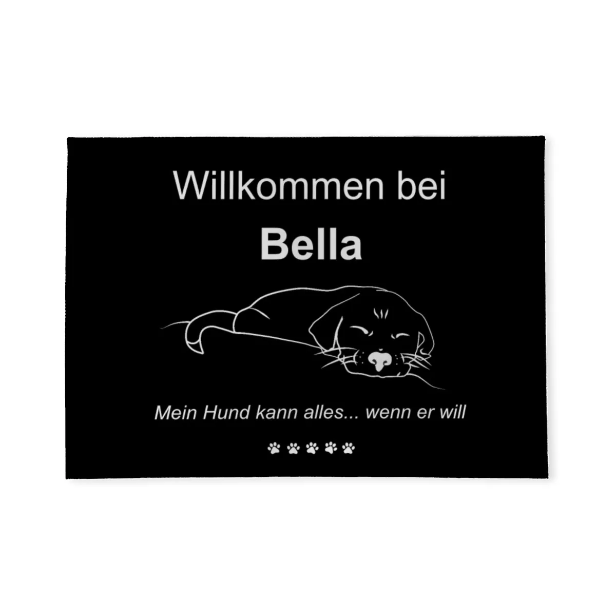 Personalisierte Fußmatte mit Französischer Bulldogge schwarz 70 x 50 cm