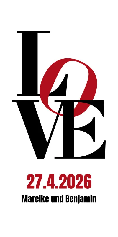 Love Typo - Badetuch mit Wunschtext