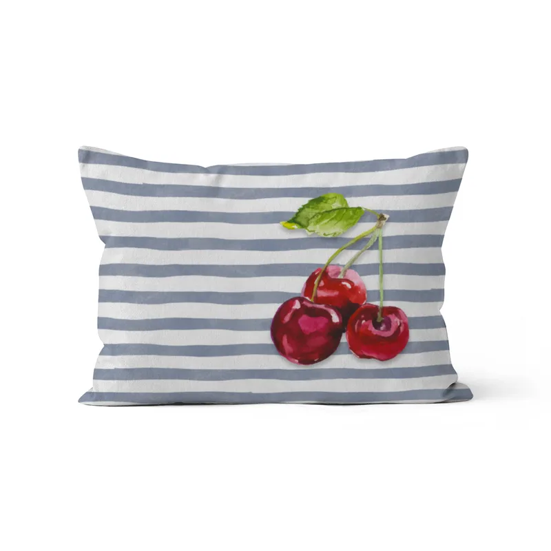 Samtkissenbezug Cherry Stripes
