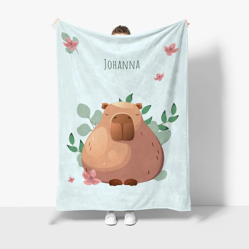 Wohndecke Capybara mit Namen personalisierbar