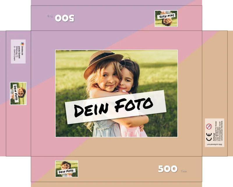 Fotopuzzle mit eigenem Bild - Fotopuzzle selbst gestalten 1000 Teile - Schachtel Pastellfarben - 1000 Teile Puzzle mit Foto - Geschenk Geburtstag Pastell 1000 Teile Quer