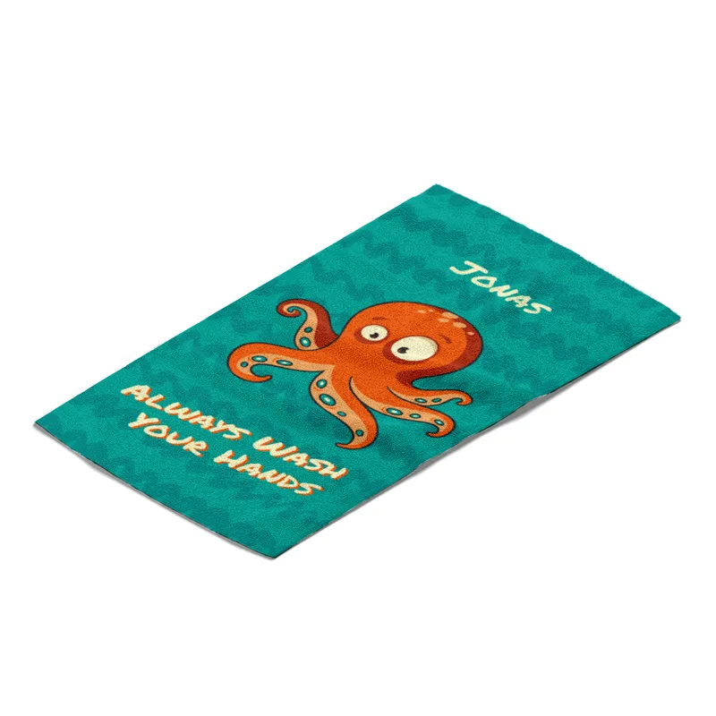 Duschtuch mit Namen personalisierbar - personalisiertes Namens-Duschtuch mit Wunschtext - Krake Always