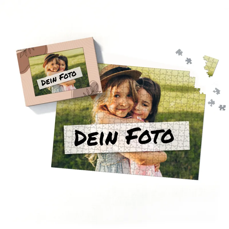 Fotopuzzle mit eigenem Bild - Fotopuzzle selbst gestalten 1000 Teile - Schachtel Herbstblätter - 1000 Teile Puzzle mit Foto - Geschenk Geburtstag Herbstblätter 1000 Teile Quer