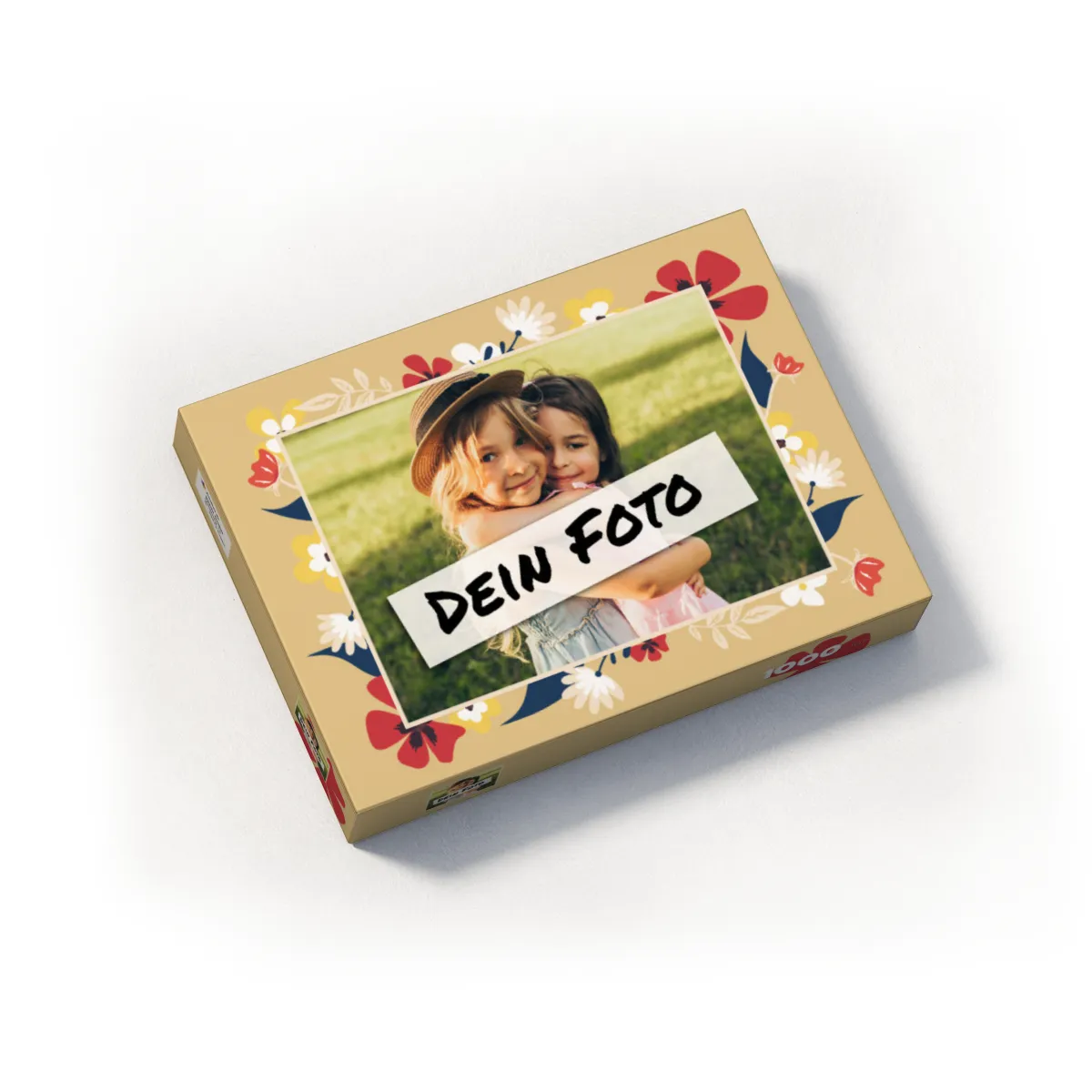 Fotopuzzle mit eigenem Bild - Puzzle selbst gestalten 2000 Teile Querformat - Schachtel Flowers - mit Foto personalisiert - Geschenk Geburtstag, Muttertag