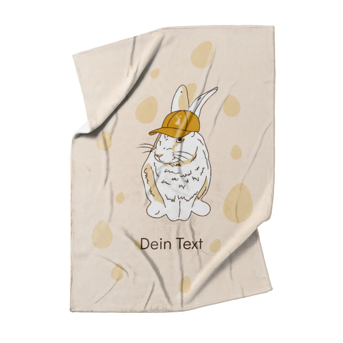 Kuscheldecke Hase mit Käppi - mit Namen personalisierbar - Geschenkidee Ostern, Osterdeko Hase Käppi 125 x 155 cm