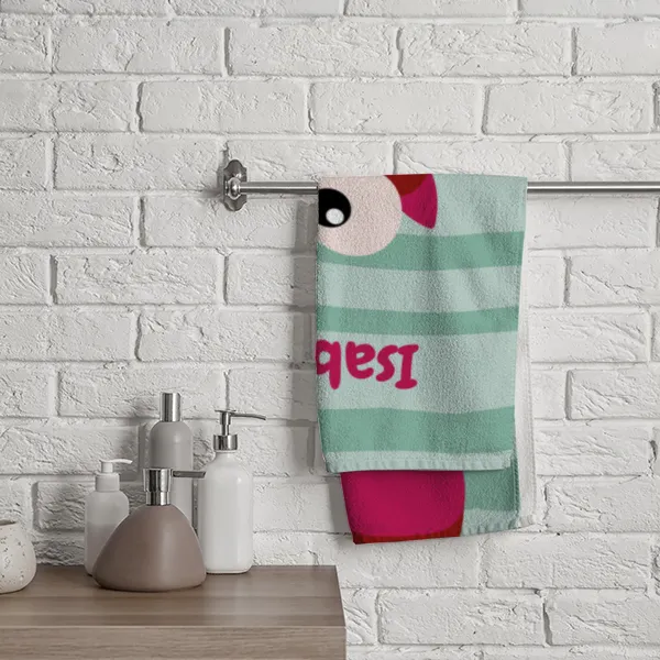 Dinosaurier-Badetuch mit Namen personalisierbar - personalisiertes Namens-Strandtuch - Kinderbadetuch mit Wunschtext - Dino Ice rot