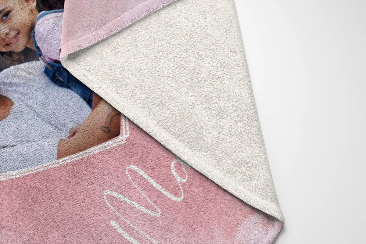 Kuscheldecke für Mamas 125 x 155 cm - mit Foto personalisierbar - Fotodecke selbst gestalten - Geschenkidee Muttertag, Geburtstag - Mama Herz