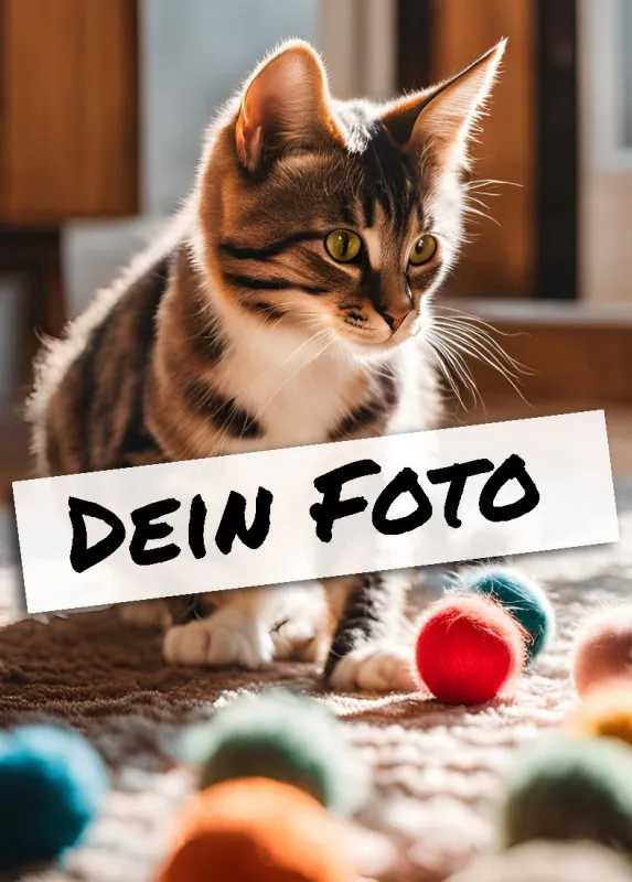 Fotopuzzle mit eigenem Bild - Puzzle selbst gestalten 1000 Teile - Schachtel Meow - mit Foto personalisiert - Geschenk Katzenfans Meow 1000 Teile Quer