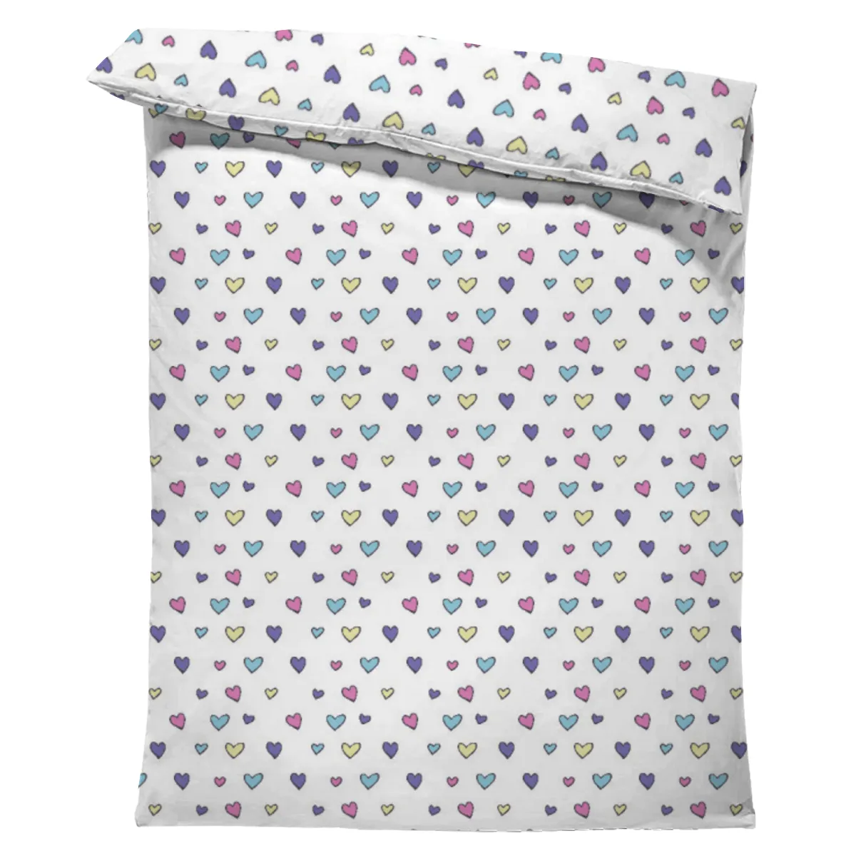 Kinderbettwäsche-Set Colorful Hearts Mikrofaser
