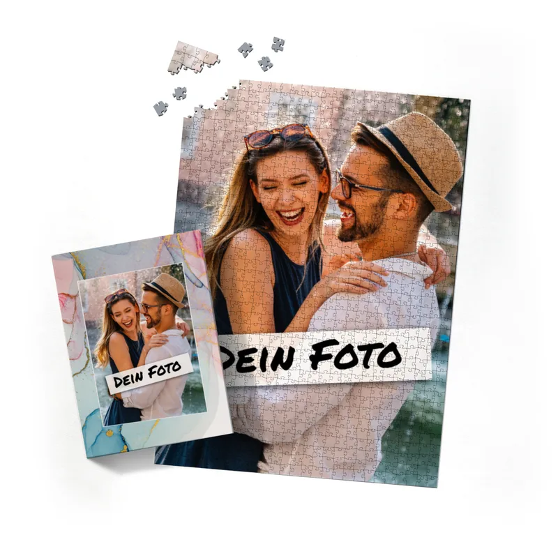 Fotopuzzle mit eigenem Bild - Puzzle selbst gestalten 2000 Teile Hochformat - Schachtel Farbverlauf - mit Foto personalisiert - Geschenk Valentin, Geburtstag
