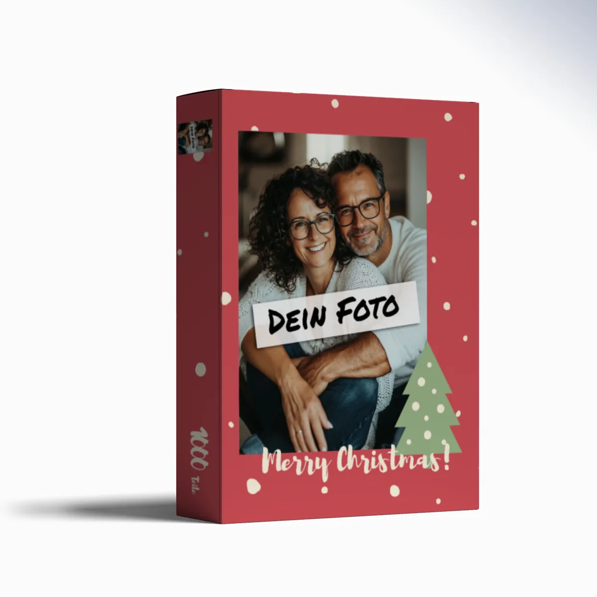Fotopuzzle mit eigenem Bild - Fotopuzzle selbst gestalten 1000 Teile - Schachtel Merry Christmas - 1000 Teile Puzzle mit Foto - Geschenk Weihnachten MerryChristmas 1000 Teile Quer