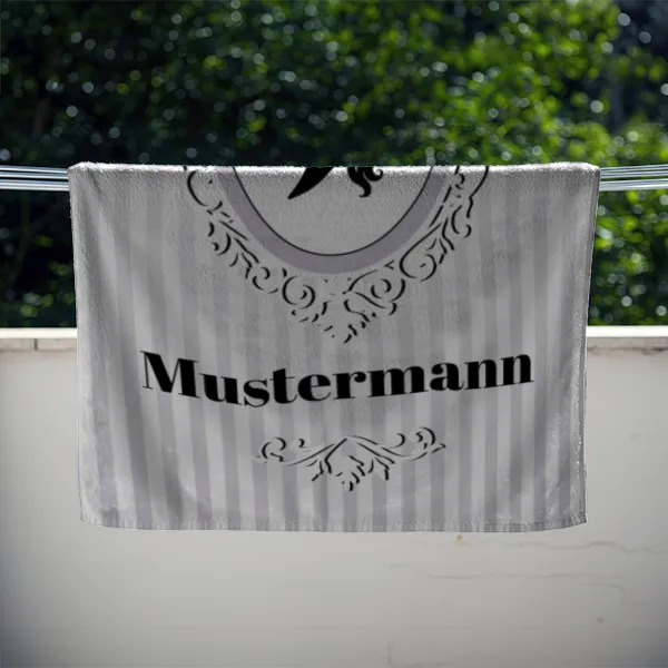 Misses Vintage - personalisiertes Namens-Strandtuch mit Wunschtext - Geschenkidee Hochzeit, Paar