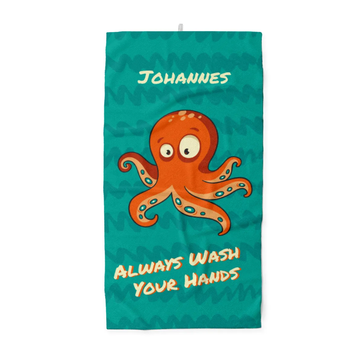 Duschtuch mit Namen personalisierbar - personalisiertes Namens-Duschtuch mit Wunschtext - Krake Always
