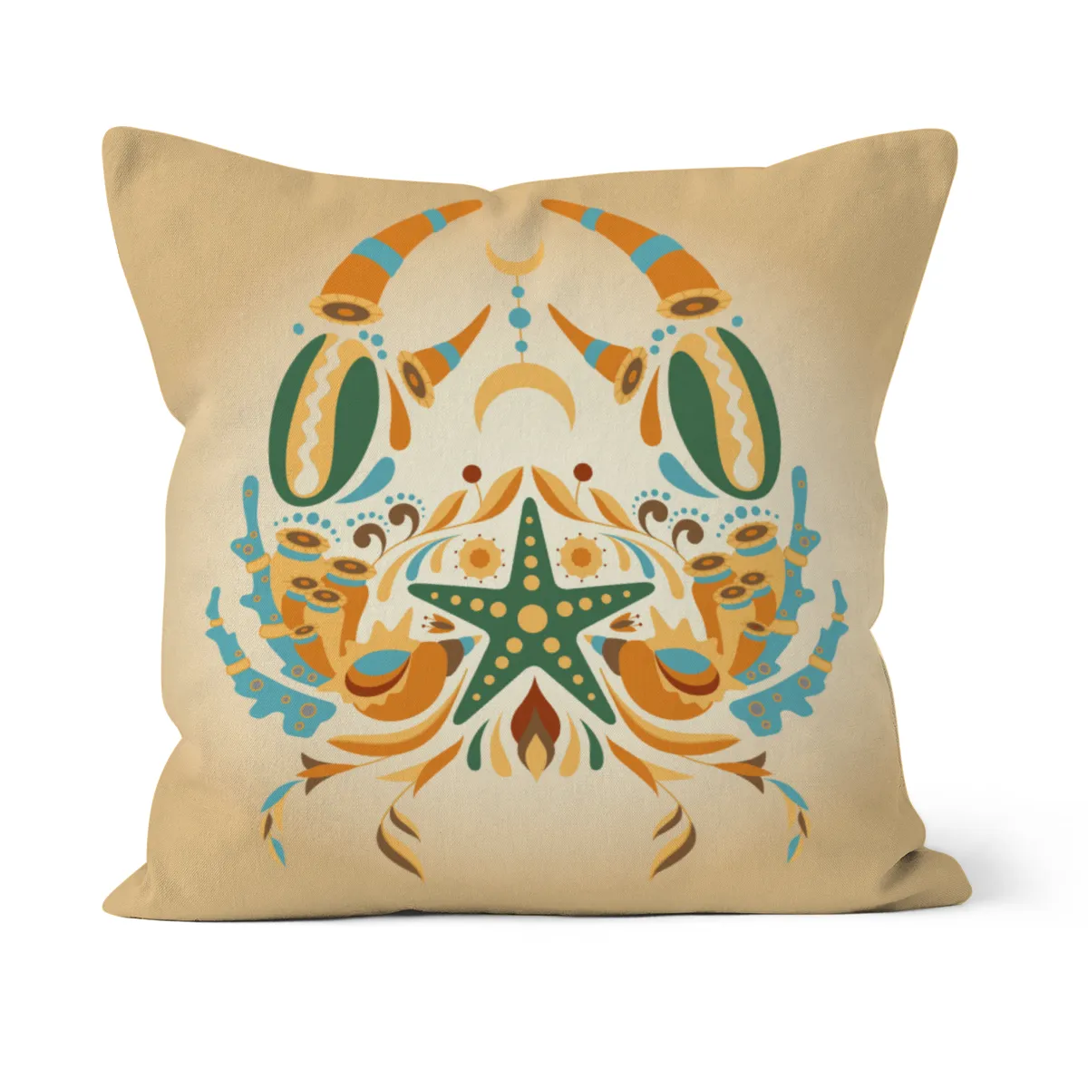 Samtkissen Zodiac Art – Löwe floral