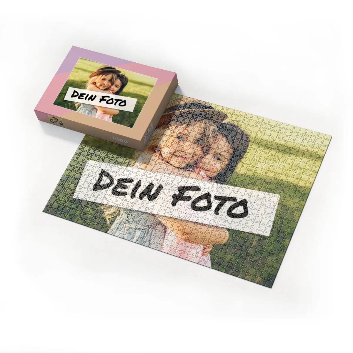 Fotopuzzle mit eigenem Bild - Fotopuzzle selbst gestalten 1000 Teile - Schachtel Pastellfarben - 1000 Teile Puzzle mit Foto - Geschenk Geburtstag Pastell 1000 Teile Quer