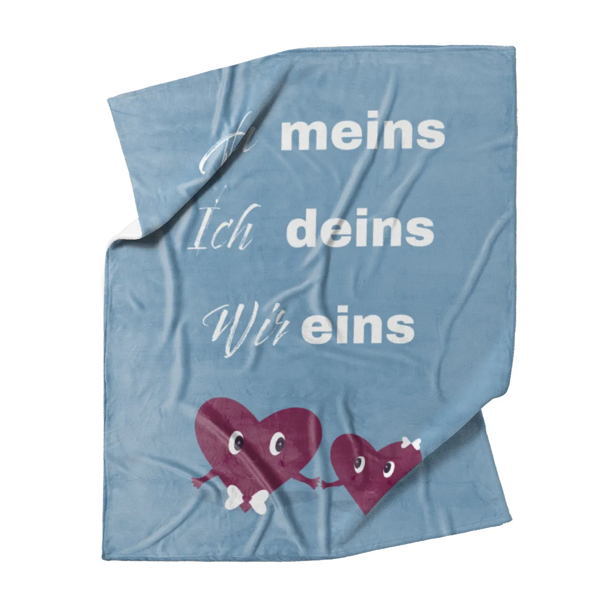 Kuscheldecke Du meins mit Herzen