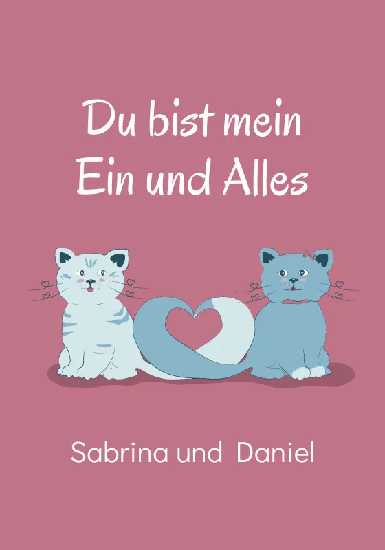 Kuscheldecke Verliebte Katzen - mit Namen personalisierbar - Geschenkidee für Verliebte Verliebte Katzen 140 x 200 cm