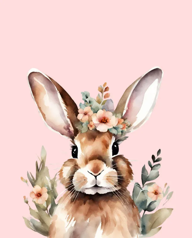 Wohndecke Hase mit Blümchen