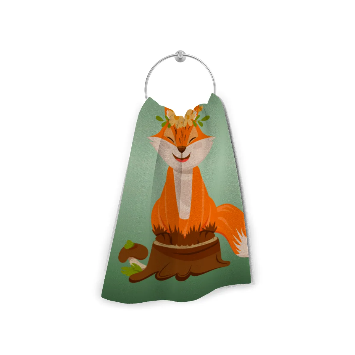 Badetuch Waldtiere mit Namen personalisierbar - personalisiertes Namens-Strandtuch - Kinderbadetuch mit Wunschtext - Fuchs
