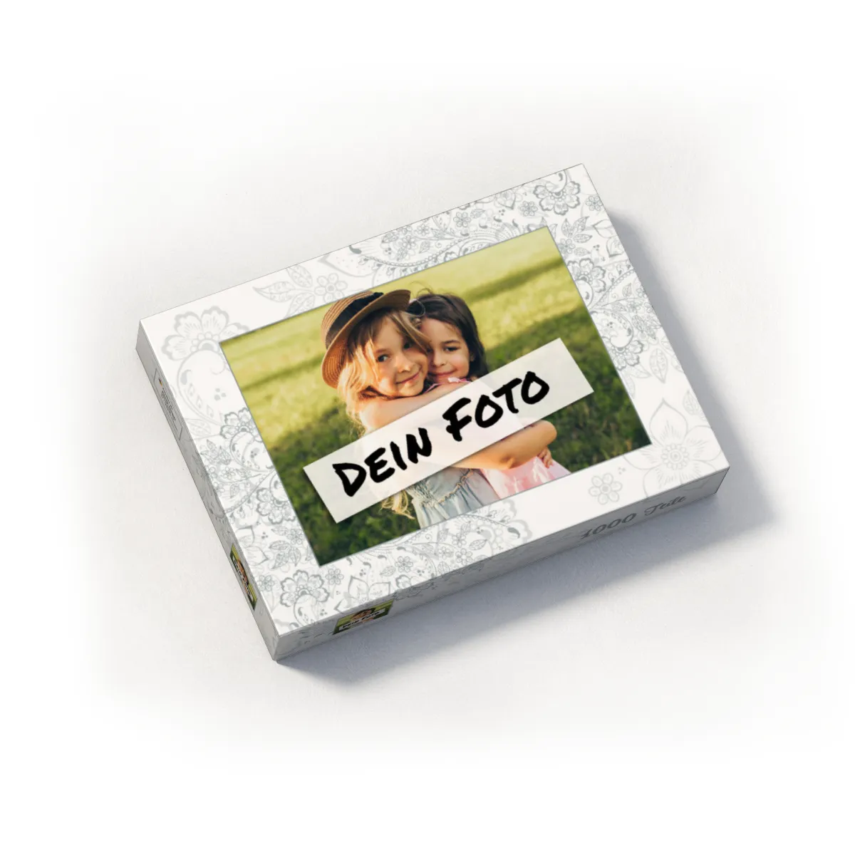 Fotopuzzle mit eigenem Bild - Fotopuzzle selbst gestalten 2000 Teile - Schachtel Floral Ornaments - Puzzle mit Foto personalisiert - Geschenk Geburtstag, Hochzeit Floral Ornaments 2000 Teile Quer