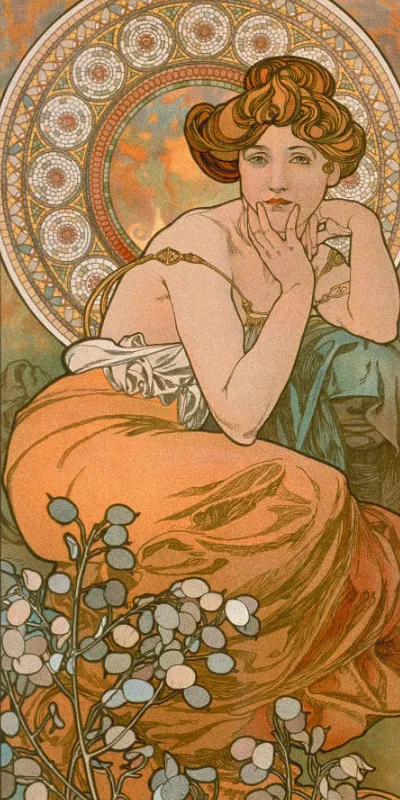 Handtuch Edelsteine: Topas - Alfons Mucha