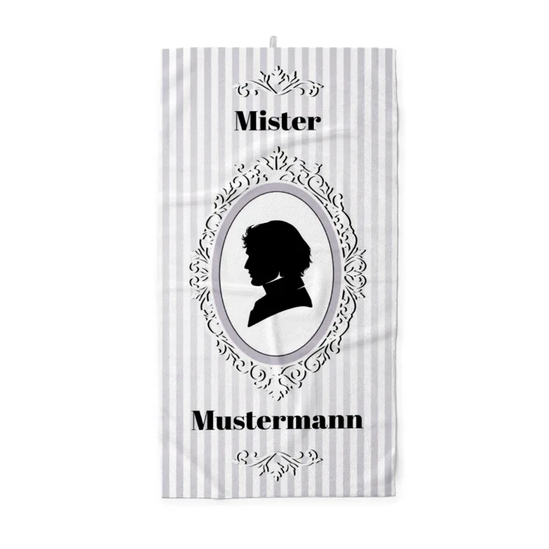 Mister Vintage - personalisiertes Namens-Handtuch mit Wunschtext - Geschenkidee Hochzeit, Paar
